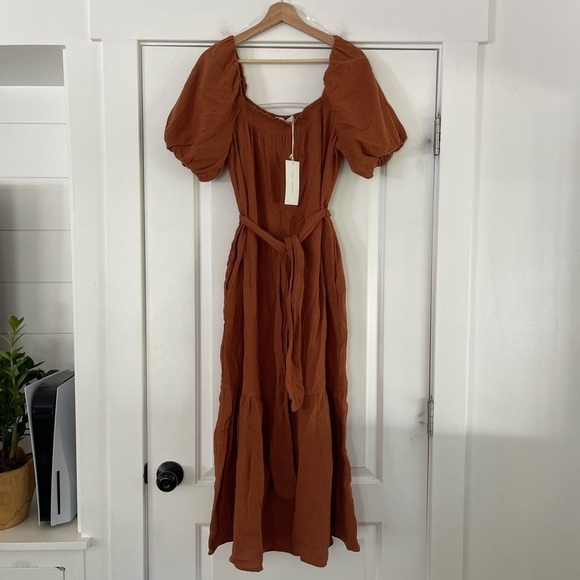 Lush Ginger Puffed Sleeve Dress - M - Picture 5 of 9
